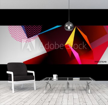 Bild på Low poly 3d geometric shapes minimal abstract background Vector illustrations for covers banners flyers and posters and other